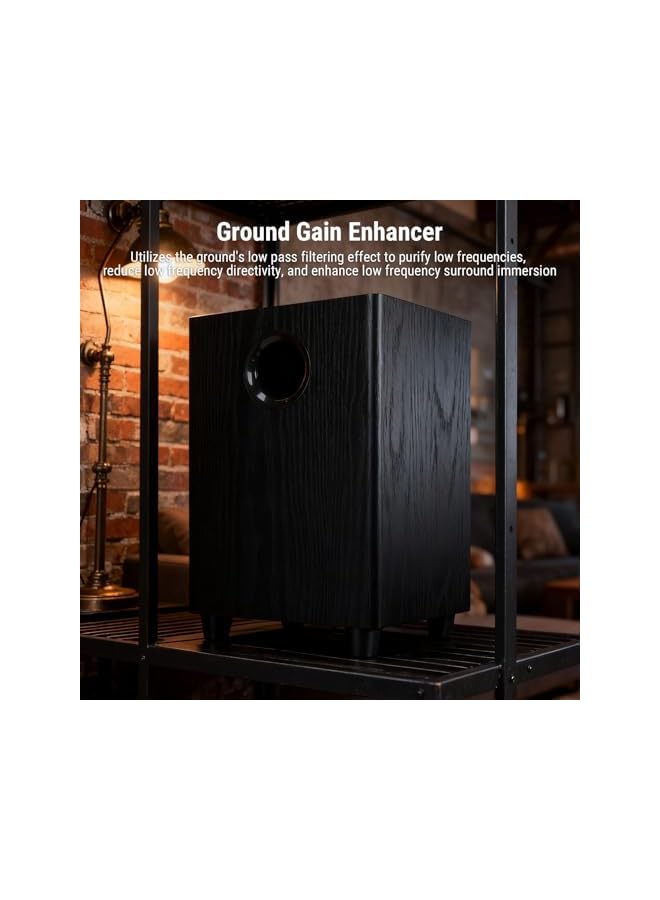 6.5 Inch Powered Subwoofer, 100W Passive Bass Speaker with Deep Bass for Home Theater & TV, Plug and Play, Compact Home Audio - Image 3